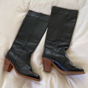 Vintage 70’s black leather high boots